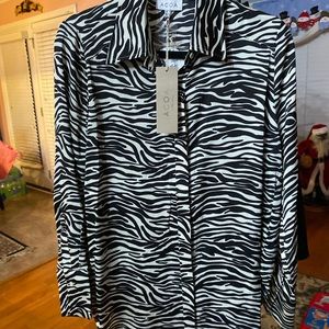 ACOA Zebra print silk blouse